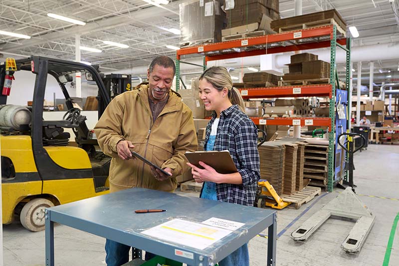 working in warehouse